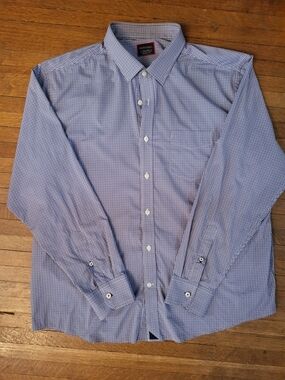 UNTUCKit Men's Blue Microcheck Dress Shirt